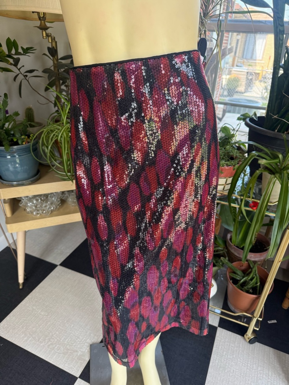 Y2K Sequin Mini Skirt – Scoop – Size M – Snake Print Vibes – Party/Going Out